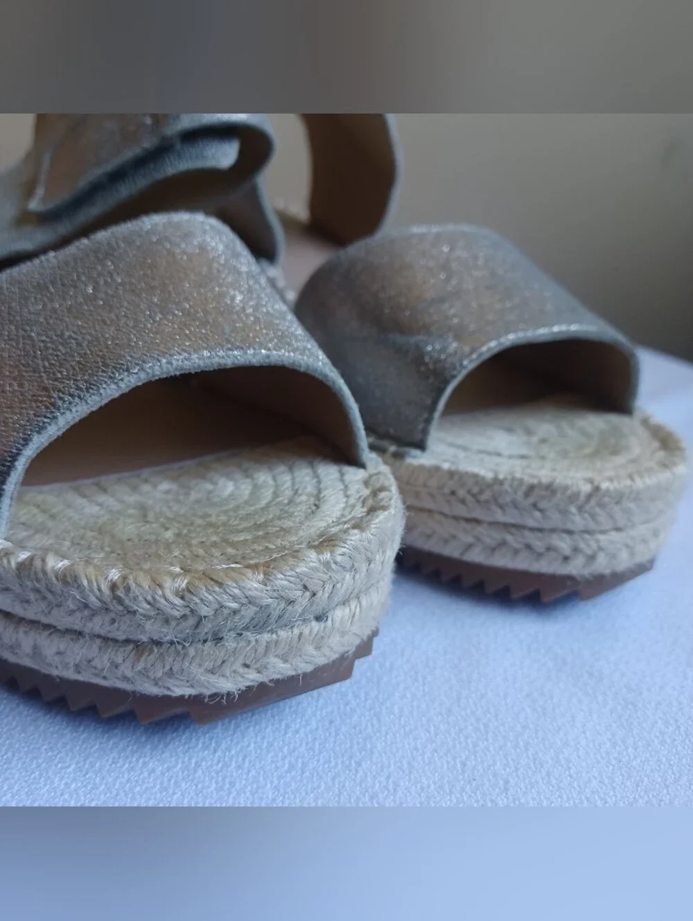 EILEEN FISHER weslia Espadrille Wedge Sandal In Platinum 9.5